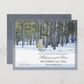Winterlandschaft Save the Date Einladung (Vorne/Hinten)