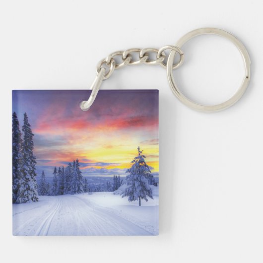 Winterlandschaft Schlüsselanhänger (Rückseite)