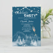 Winterlandschaft Schnee Bachelorette Einladung (Stehend Vorderseite)