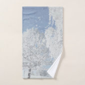 Winterlandschaft Schnee Baum Schneeflocken Badhandtuch Set (Handtuch)