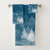 Winterlandschaft Schnee Blauer Urlaub Badhandtuch Set (Insitu)