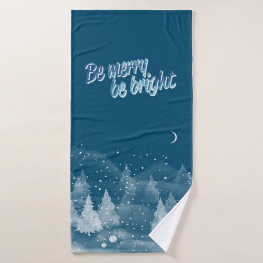 Winterlandschaft Schnee Blauer Urlaub Badhandtuch Set (Badehandtuch)