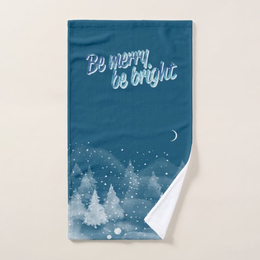 Winterlandschaft Schnee Blauer Urlaub Badhandtuch Set (Handtuch)