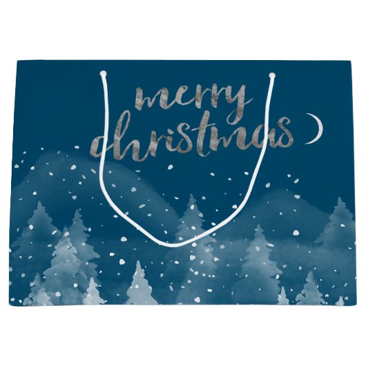 Winterlandschaft Schnee Große Geschenktüte (Vorderseite)