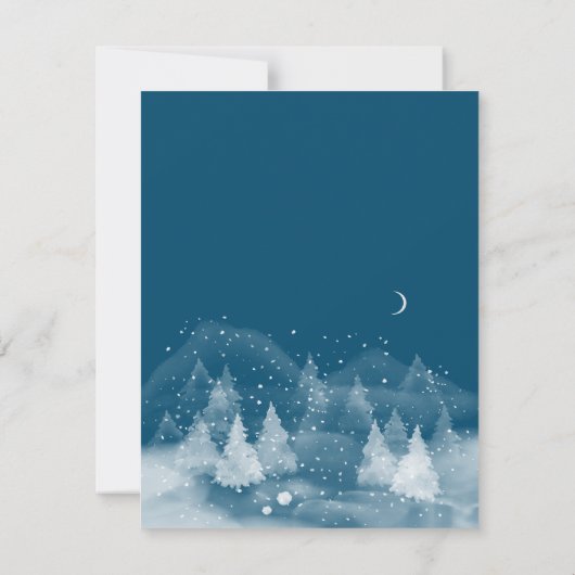 Winterlandschaft Schnee Probe Abendessen Einladung (Rückseite)