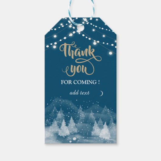 Winterlandschaft Schnee Vielen Dank Geschenkanhänger (Vorderseite)