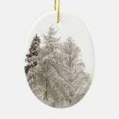 Winterlandschaft Schneebäume Dekorationen Keramik Ornament (Hinten)