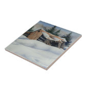 Winterlandschaft schneebedeckte Scheune Tile Fliese (Seite)