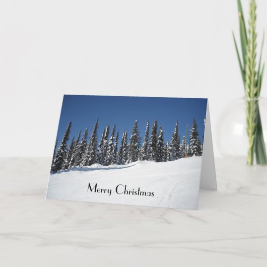 Winterlandschaft schneebedeckter Bäume Feiertagskarte (Vorderseite)