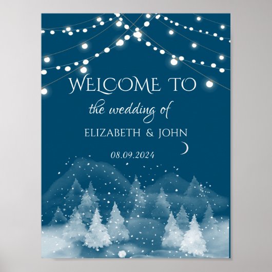 Winterlandschaft Schneehochzeit Poster (Vorne)
