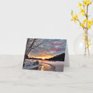 Winterlandschaft Schneeszene Feiertagskarte Karte