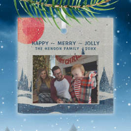 Winterlandschaft Schneewald Moon Foto Weihnachten Ornament Aus Glas