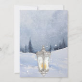 Winterlandschaft Schneewaldhochzeit Einladung (Rückseite)