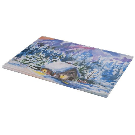 Winterlandschaft Schneidebrett (Ecke)