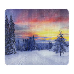 Winterlandschaft Schneidebrett