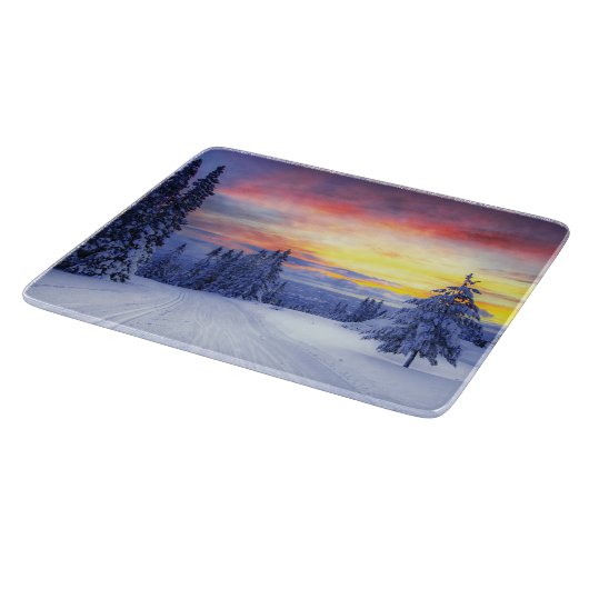 Winterlandschaft Schneidebrett (Ecke)