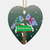 Winterlandschaft - segne diese Zuhause Keramik Ornament (Links)