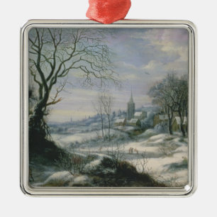 Winterlandschaft Silbernes Ornament