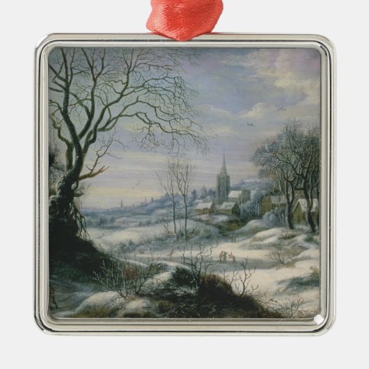 Winterlandschaft Silbernes Ornament (Vorne)