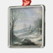 Winterlandschaft Silbernes Ornament (Links)