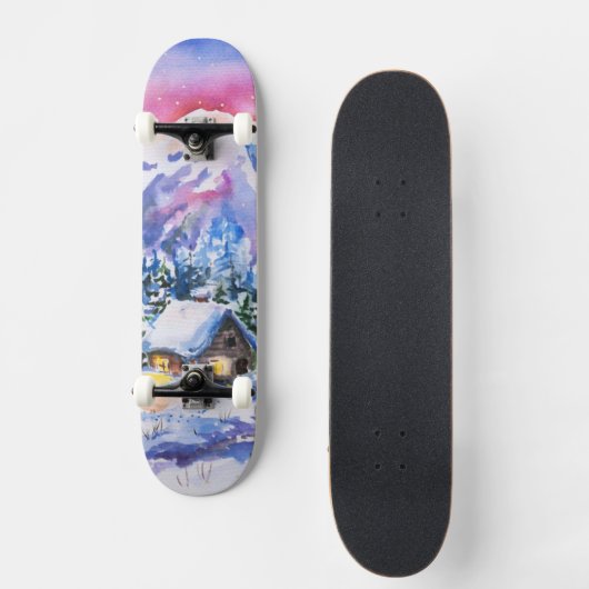 Winterlandschaft Skateboard (Vorderseite)