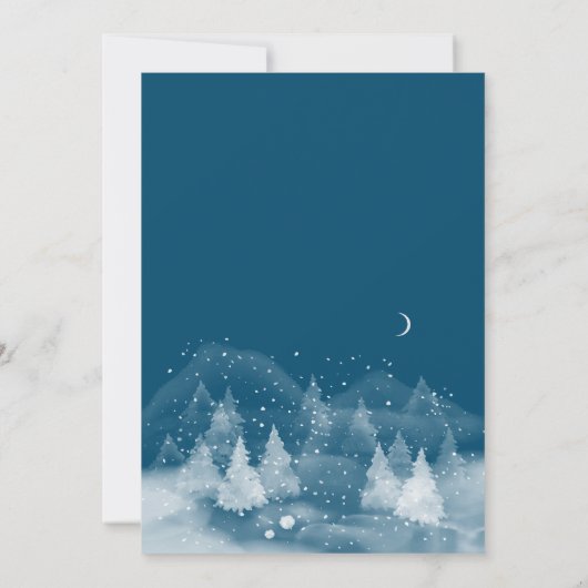 Winterlandschaft Snow-Streichellichter Hochzeit Einladung (Rückseite)