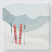 Winterlandschaft Steinuntersetzer (Vorderseite)