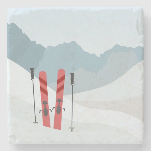 Winterlandschaft Steinuntersetzer (Vorderseite)