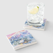 Winterlandschaft Steinuntersetzer (Seitenansicht)