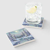 Winterlandschaft Steinuntersetzer (Seitenansicht)