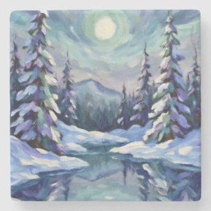 Winterlandschaft Steinuntersetzer