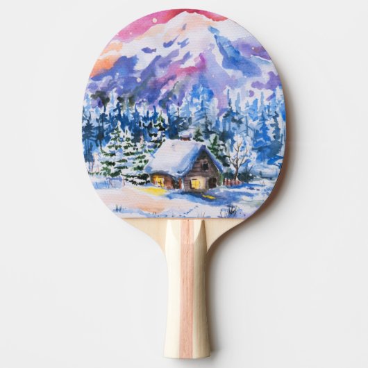 Winterlandschaft Tischtennis Schläger (Vorderseite)