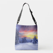 Winterlandschaft Tragetaschen Mit Langen Trägern (Rückseite)