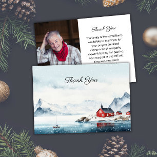 Winterlandschaft Trauerfoto Gedenk Dankeschön Dankeskarte