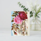 Winterlandschaft und Blumen Postkarte (Stehend Vorderseite)