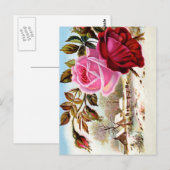 Winterlandschaft und Blumen Postkarte (Vorne/Hinten)
