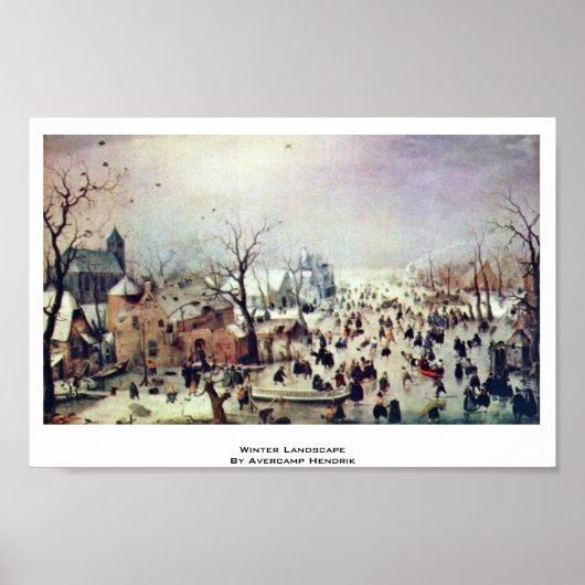Winterlandschaft von Avercamp Hendrik Poster (Vorne)