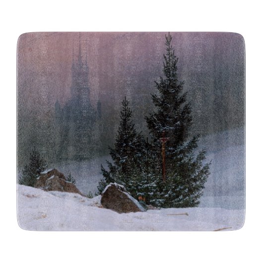 Winterlandschaft (von Caspar David Friedrich) Schneidebrett (Vorderseite)