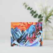 Winterlandschaft von Ernst Kirchner im Mondschein Postkarte (Stehend Vorderseite)