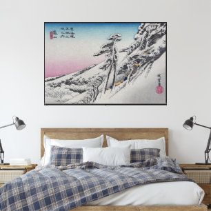 Winterlandschaft von Kameyama Castle Japan Leinwanddruck