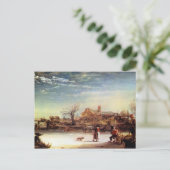 Winterlandschaft von Rembrandt Harmenszoon van Rij Postkarte (Stehend Vorderseite)