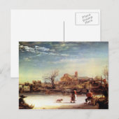 Winterlandschaft von Rembrandt Harmenszoon van Rij Postkarte (Vorne/Hinten)