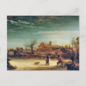 Winterlandschaft von Rembrandt Postkarte (Vorderseite)