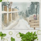 Winterlandschaft Wandern im Winterwunderland Geschirrtuch (Gefaltet)