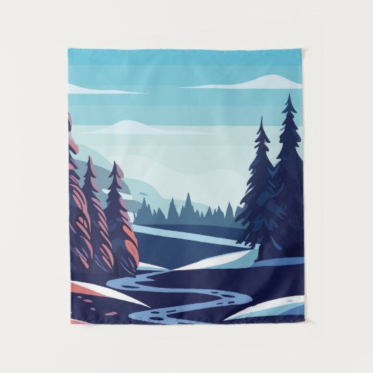 Winterlandschaft Wandteppich (Vorderseite)