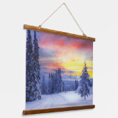 Winterlandschaft Wandteppich Mit Holzrahmen (Gewinkelt)