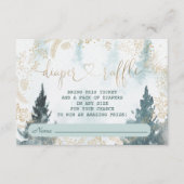 Winterlandschaft Wasserfarbe Gold Windeln Raffle Begleitkarte (Vorderseite)