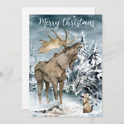 Winterlandschaft Wasserfarbe Moschee Weihnachten P (Vorne/Hinten)