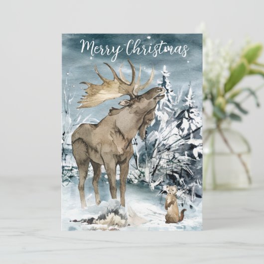 Winterlandschaft Wasserfarbe Moschee Weihnachten P (Stehend Vorderseite)