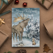 Winterlandschaft Wasserfarbe Moschee Weihnachten Postkarte